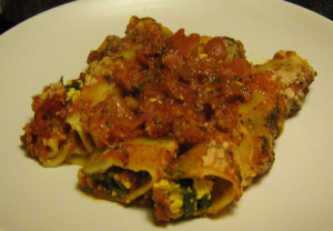 Roasted squash, spinach and tofu ricotta cannelloni
